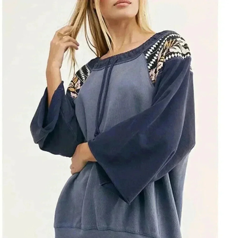 Free People Boho Rosalee Drawstring Sweatshirt - Picture 4 of 5